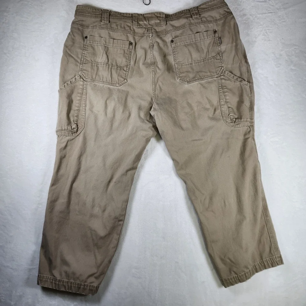 Duluth Trading Co Flex‎ Fire Hose Work Pants Men's 44x30 Khaki Canvas Utility